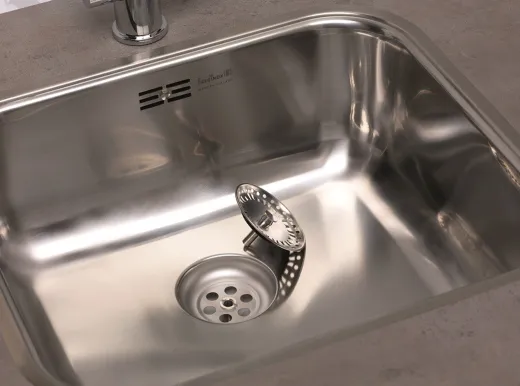 REGINOX Kchensple Colorado Comfort (R) Einbausple Edelstahl mit Einbaurand Siebkorb als Stopfenventil