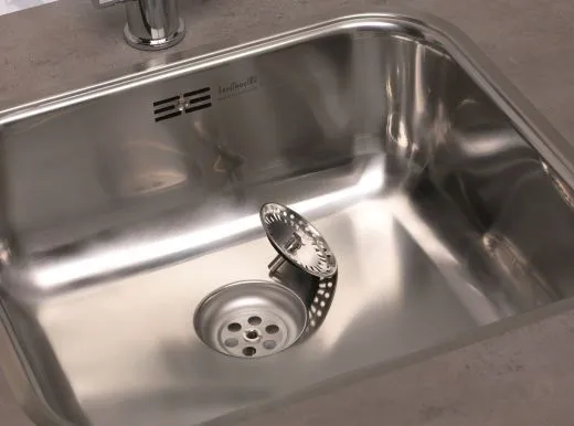 REGINOX Kchensple Colorado Comfort (L) OKG Einbausple Edelstahl 3 in 1 mit Flachrand Siebkorb als Stopfenventil