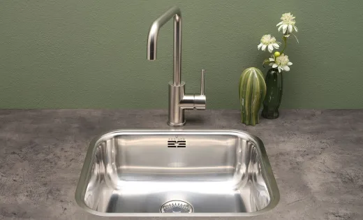 REGINOX K�chensp�le Colorado Comfort (L) OKG Einbausp�le Edelstahl 3 in 1 mit Flachrand Siebkorb als Stopfenventil