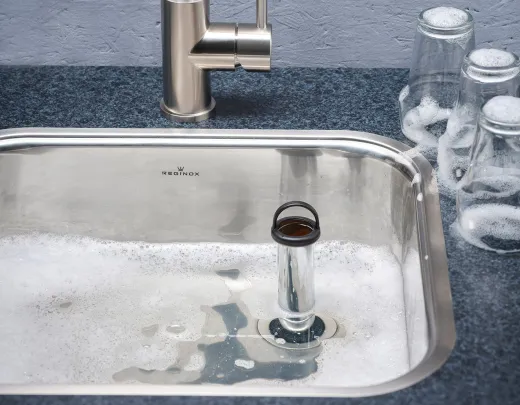 REGINOX Clean & Care L18 4035 (L) VP-CC Einbausp�le Edelstahl mit Flachrand 3 in 1 ohne �berlauf medizinischer Bereich