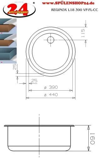 ✅ REGINOX Clean & Care L18 390 VP-CC Einbausple Edelstahl mit Flachrand 3 in 1 Rundbecken ohne berlauf medizinischer Bereich