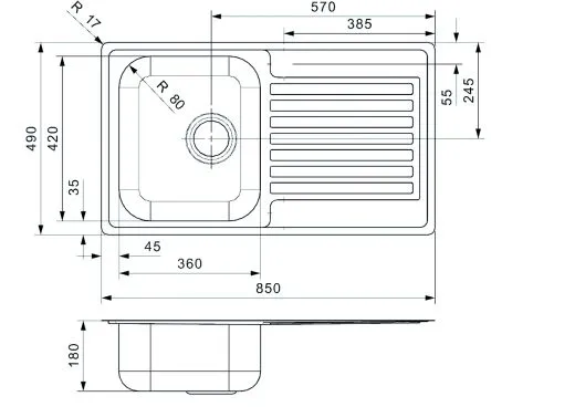 ✅ REGINOX Clean & Care Centurio 10 (L) KG-CC Einbausple Edelstahl mit Flachrand ohne berlauf medizinischer Bereich