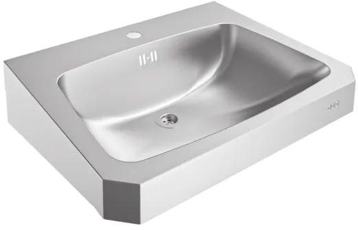 KWC PROFESSIONAL Anima Einzelwaschtisch WT600C-M fr Wandmontage fugenlos eingeschweites Becken mit Armaturenbohrung  35mm