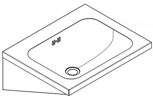 KWC PROFESSIONAL Anima Einzelwaschtisch WT500A fr Wandmontage fugenlos eingeschweites Becken ohne Hahnlochbohrung