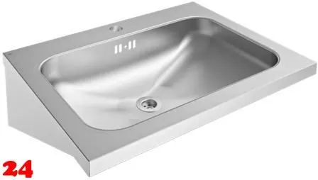KWC PROFESSIONAL Anima Einzelwaschtisch WT600A-M fr Wandmontage fugenlos eingeschweites Becken mit Armaturenbohrung  35mm