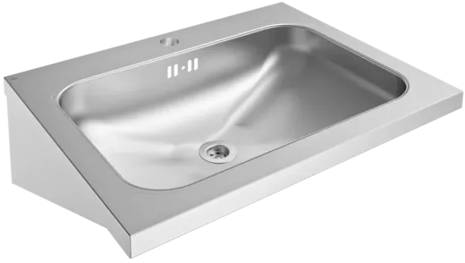 KWC PROFESSIONAL Anima Einzelwaschtisch WT600A-M fr Wandmontage fugenlos eingeschweites Becken mit Armaturenbohrung  35mm