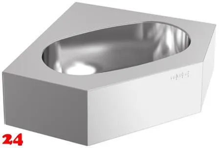 KWC PROFESSIONAL Anima Einzelwaschtisch WT310E fr die Wand-Eckmontage fugenlos eingeschweites Becken ohne Hahnlochbohrung