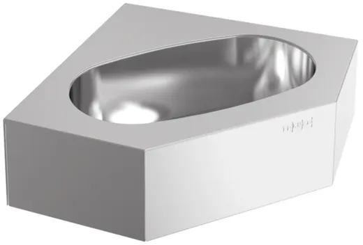 KWC PROFESSIONAL Anima Einzelwaschtisch WT310E fr die Wand-Eckmontage fugenlos eingeschweites Becken ohne Hahnlochbohrung