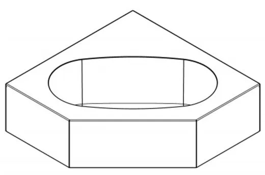 KWC PROFESSIONAL Anima Einzelwaschtisch WT310E fr die Wand-Eckmontage fugenlos eingeschweites Becken ohne Hahnlochbohrung