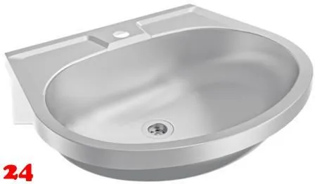 KWC PROFESSIONAL Anima Handwaschbecken BS204-M fr Wandmontage fugenlos eingeschweites Becken ohne berlauf mit Armaturenbohrung  35mm