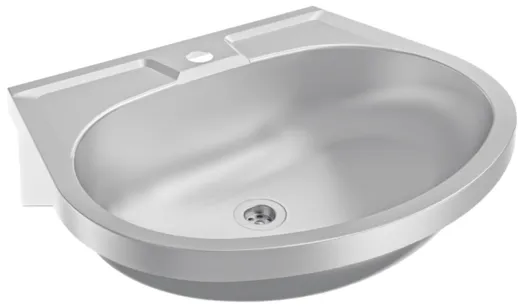 KWC PROFESSIONAL Anima Handwaschbecken BS204-M fr Wandmontage fugenlos eingeschweites Becken ohne berlauf mit Armaturenbohrung  35mm