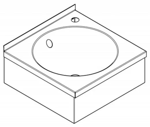 KWC PROFESSIONAL Anima Handwaschbecken WT450 fr Wandmontage Rundbecken mit Muldendurchmesser 385 mm mit Armaturenbohrung  35mm rechts