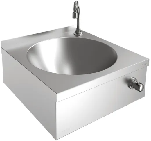 KWC PROFESSIONAL Anima Einzelwaschtisch LP20 fr Wandmontage fugenlos eingeschweites Rundbecken fr Knie- oder Hftbettigung