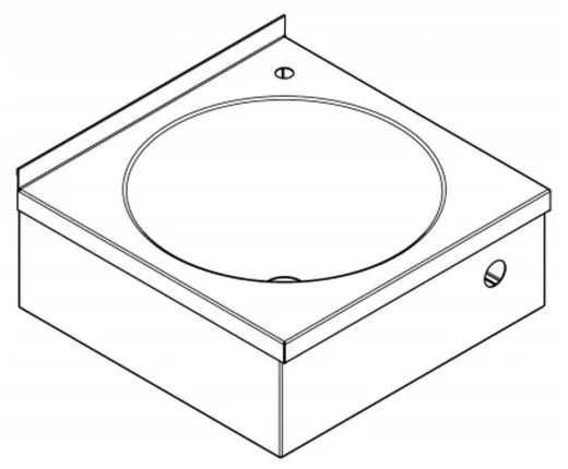 KWC PROFESSIONAL Anima Einzelwaschtisch LP20 fr Wandmontage fugenlos eingeschweites Rundbecken fr Knie- oder Hftbettigung