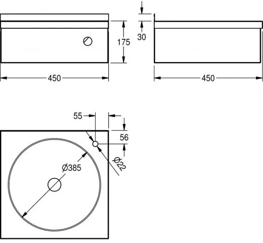KWC PROFESSIONAL Anima Einzelwaschtisch LP20 fr Wandmontage fugenlos eingeschweites Rundbecken fr Knie- oder Hftbettigung