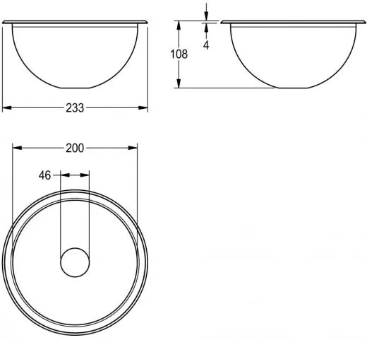 KWC PROFESSIONAL Rondo Rundbecken RNDH200 Einbau-/ Unterbaubecken hochglanzpoliert ohne berlauf