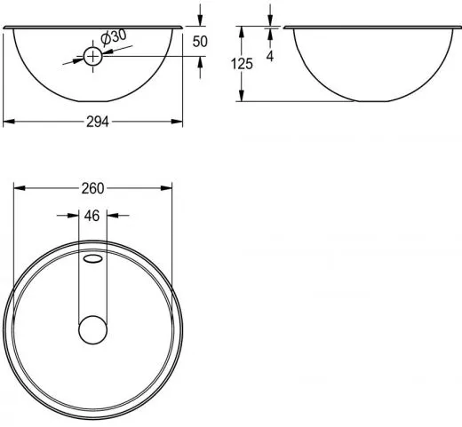 ✅ KWC PROFESSIONAL Rondo Rundbecken RNDH260 Einbau-/ Unterbaubecken hochglanzpoliert berlauf rund