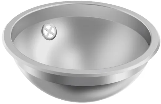 KWC PROFESSIONAL Rondo Rundbecken RNDX260 Einbau-/ Unterbaubecken seidenmatt berlauf rund