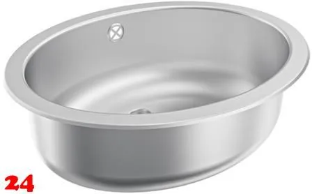 KWC PROFESSIONAL Rondo Becken RNDX450-O Einbau-/ Unterbaubecken seidenmatt berlauf rund