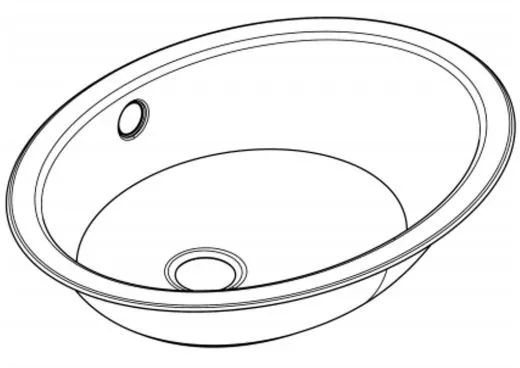 KWC PROFESSIONAL Rondo Becken RNDX450-O Einbau-/ Unterbaubecken seidenmatt berlauf rund