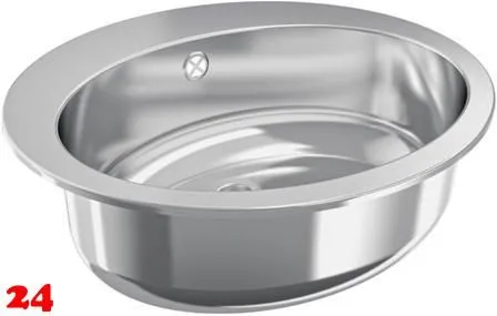 KWC PROFESSIONAL Rondo Becken RNDH451-O Einbau-/ Unterbaubecken hochglanzpoliert mit Hahnlochbank