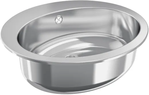 KWC PROFESSIONAL Rondo Becken RNDH451-O Einbau-/ Unterbaubecken hochglanzpoliert mit Hahnlochbank