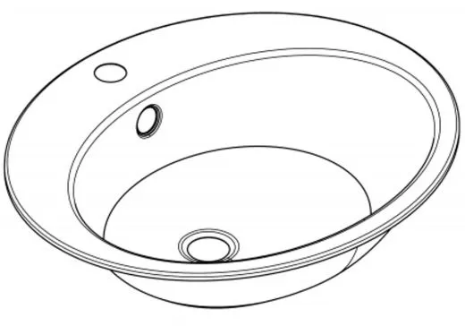 KWC PROFESSIONAL Rondo Becken RNDH451-O Einbau-/ Unterbaubecken hochglanzpoliert mit Hahnlochbank
