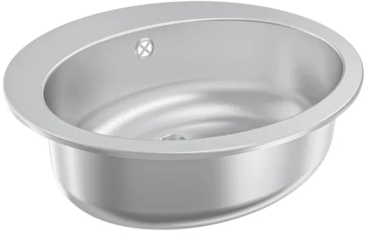 KWC PROFESSIONAL Rondo Becken RNDX451-O Einbau-/ Unterbaubecken seidenmatt berlauf rund mit Hahnlochbank