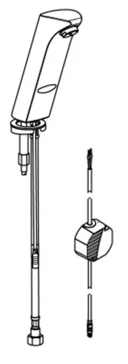 KWC PROFESSIONAL Protronic-S Elektronik-Standventil AQUA135 DN 15 fr Waschanlagen, opto-elektronisch gesteuert mit Wandeinbau-Netzteil
