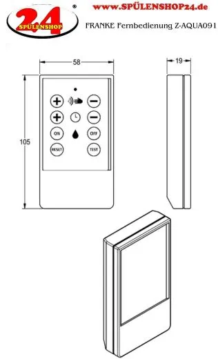 KWC PROFESSIONAL Fernbedienung Z-AQUA091 Fernbedienung fr Wasch-, Dusch- und Splarmaturen