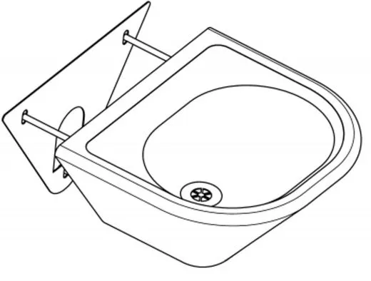 KWC PROFESSIONAL Heavy Duty Einzelwaschtisch HDTX450 fr Wandmontage fugenlos eingeschweites Becken