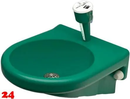 KWC PROFESSIONAL Erste Hilfe Augen und Gesichtsdusche FAID108 mit Wasserauffangschale Kunststoff grn zur Wandmontage