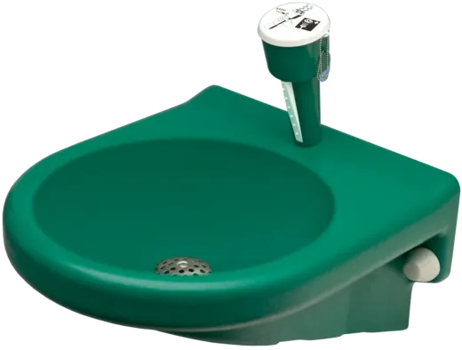 KWC PROFESSIONAL Erste Hilfe Augen und Gesichtsdusche FAID108 mit Wasserauffangschale Kunststoff grn zur Wandmontage