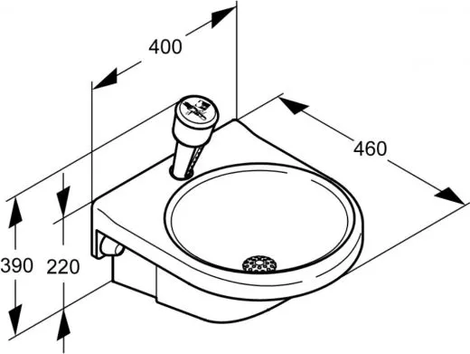 KWC PROFESSIONAL Erste Hilfe Augen und Gesichtsdusche FAID108 mit Wasserauffangschale Kunststoff grn zur Wandmontage