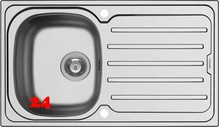 PYRAMIS Kchensple Vera (86x50) 1B 1D Einbausple / Edelstahlsple Siebkorb als Drehknopfventil