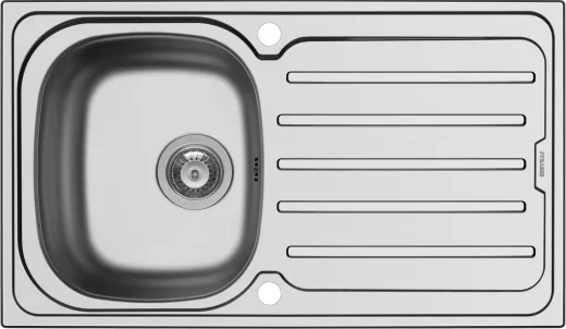 PYRAMIS Kchensple Vera (86x50) 1B 1D Einbausple / Edelstahlsple Siebkorb als Drehknopfventil