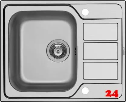 PYRAMIS Kchensple Athena (62x50) 1B 1D Einbausple / Edelstahlsple Siebkorb als Drehknopfventil