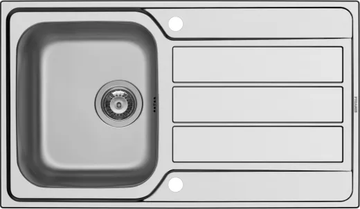 PYRAMIS Kchensple Athena (86x50) 1B 1D Einbausple / Edelstahlsple Siebkorb als Drehknopfventil