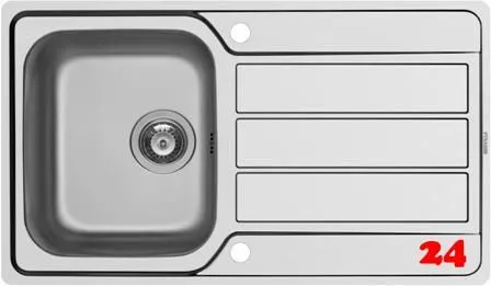 PYRAMIS Kchensple Athena (86x50) 1B 1D FB Einbausple Flachrand / Flchenbndig Siebkorb als Drehknopfventil