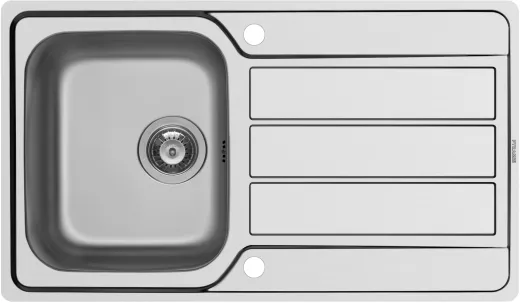 PYRAMIS Kchensple Athena (86x50) 1B 1D FB Einbausple Flachrand / Flchenbndig Siebkorb als Drehknopfventil