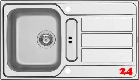 ✅ PYRAMIS Kchensple Athena (86x50) 1 1/4B 1D Einbausple / Edelstahlsple Siebkorb als Drehknopfventil