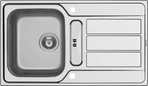 ✅ PYRAMIS Kchensple Athena (86x50) 1 1/4B 1D Einbausple / Edelstahlsple Siebkorb als Drehknopfventil