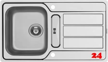 PYRAMIS Kchensple Athena (86x50) 1 1/4B 1D FB Einbausple Flachrand / Flchenbndig Siebkorb als Drehknopfventil