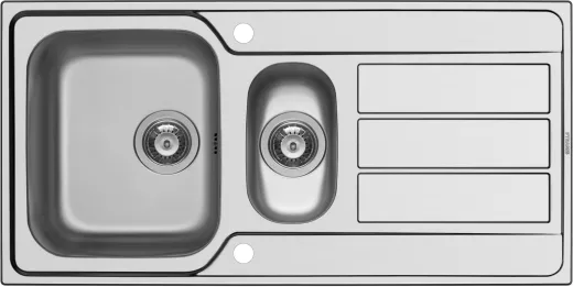 PYRAMIS Kchensple Athena Extra (100x50) 1 1/2B 1D Einbausple / Edelstahlsple Siebkorb als Drehknopfventil