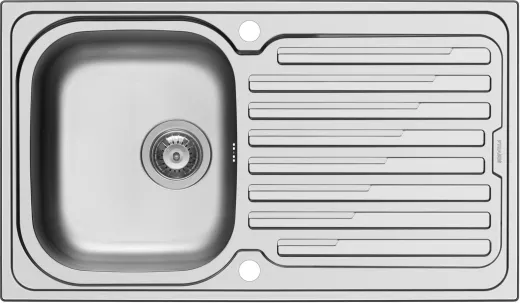 PYRAMIS Kchensple Amaltia (86x50) 1B 1D Einbausple / Edelstahlsple Siebkorb als Drehknopfventil