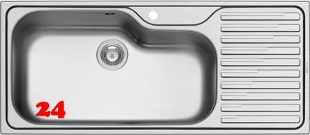 PYRAMIS Kchensple Titan (116x50) 1B 1D Einbausple / Edelstahlsple Siebkorb als Stopfenventil