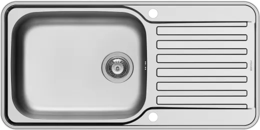 PYRAMIS Kchensple Space Plus 1B 1D Einbausple / Edelstahlsple Siebkorb als Drehknopfventil