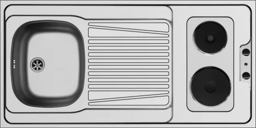 PYRAMIS Kchensplelement / Pantryabdeckung (120x60) 1B 1D ELEKTRO Montage auf Unterschrank
