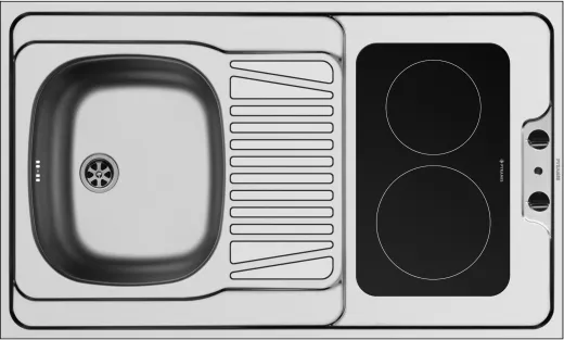 PYRAMIS Kchensplelement / Pantryabdeckung (100x60) 1B 1D CERAN Montage auf Unterschrank