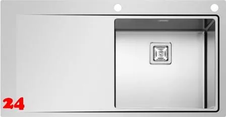 PYRAMIS Kchensple Olynthos (100x52) 1B 1D RH Einbausple Flachrand / Flchenbndig mit Drehknopfventil